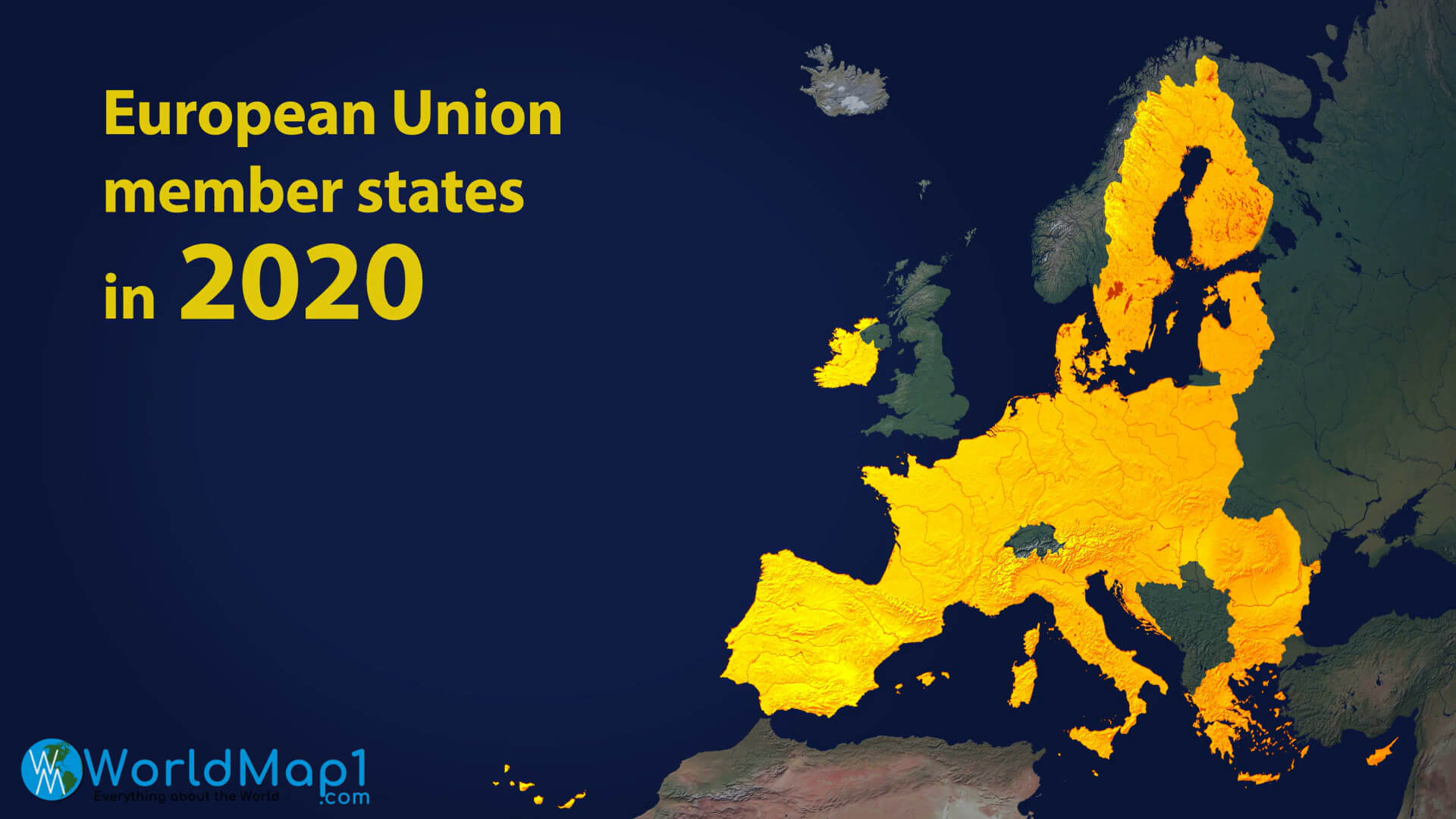 European Union Member States Map in 2020
